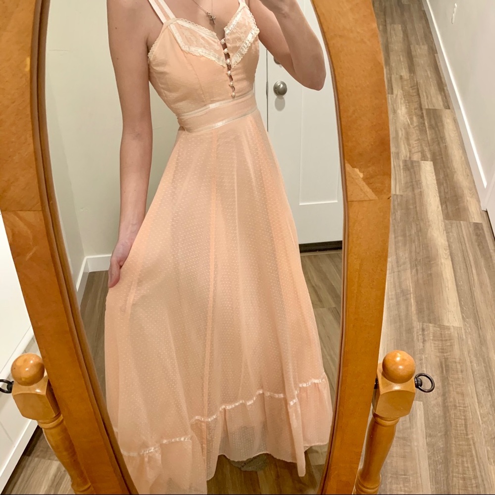 SOLD Gunne Sax Peach Dress